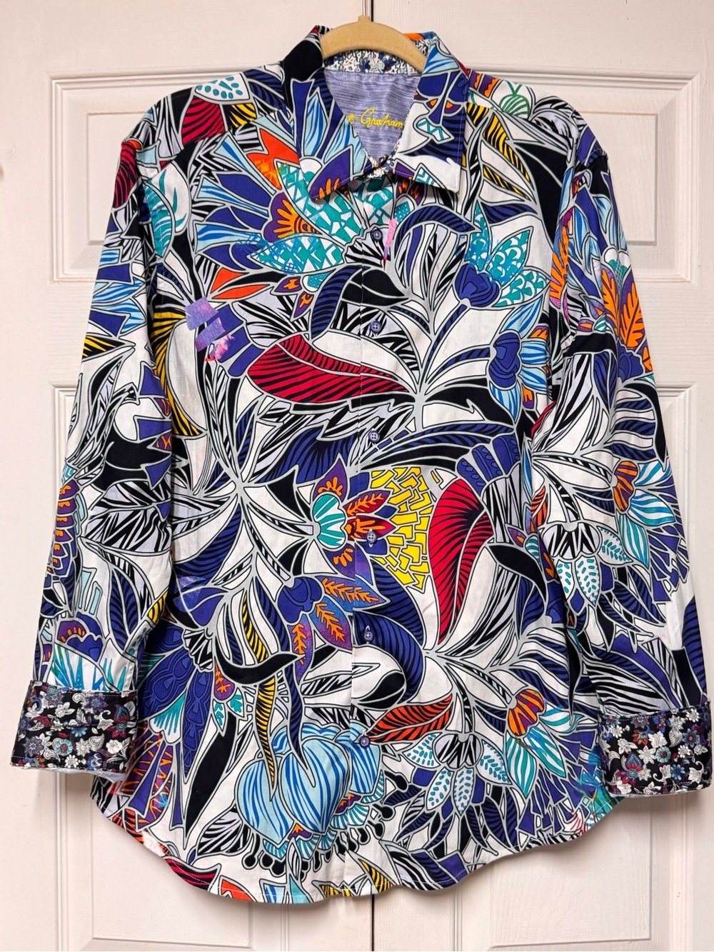 Robert Graham ISLEY Classic Fit Button Up Shirt Mens 2XL Multicolor Floral PRIDE - Picture 5 of 10
